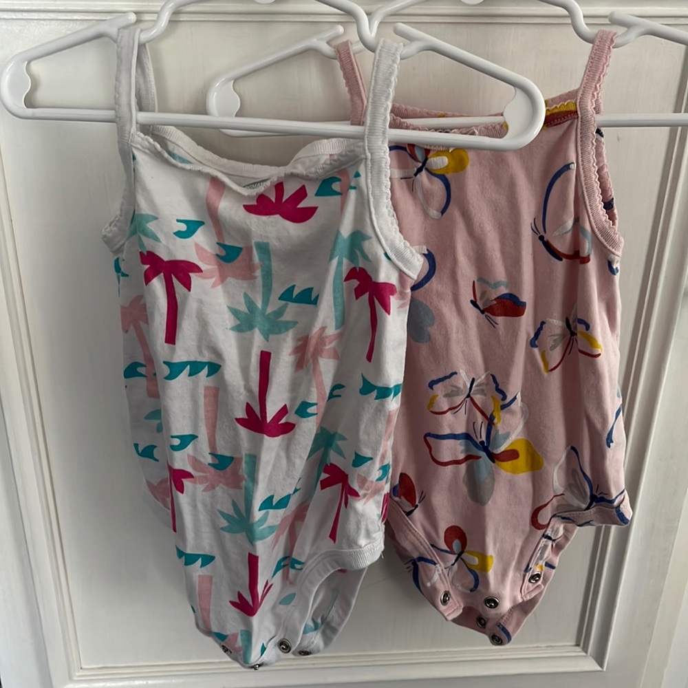Tank onesies- white one with bottoms and pink one